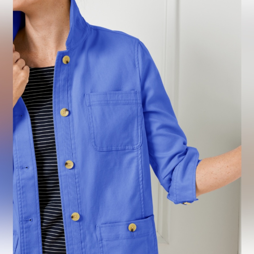 Talbots Blue Casual Button Down Jacket, Size XL - image 9